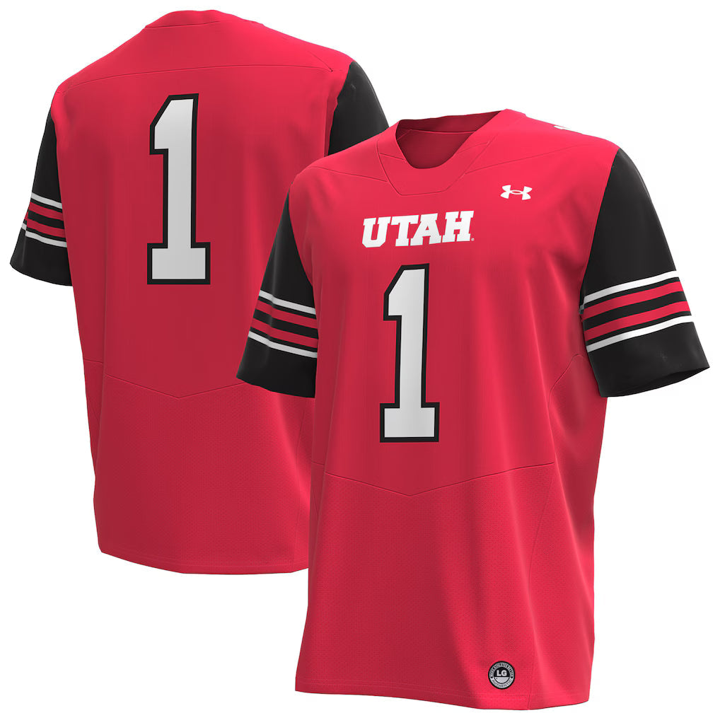 #1 Utah Utes Under Armour Football Jersey - Red