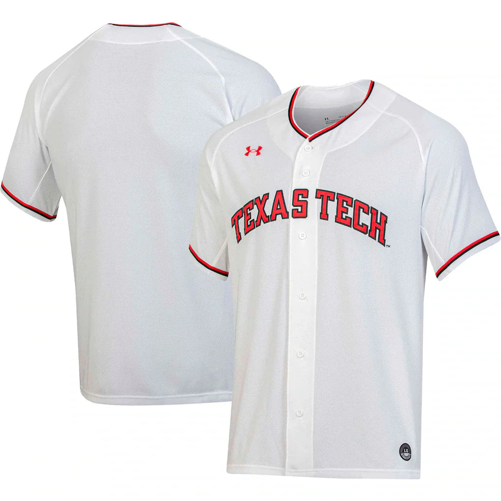 Texas Tech Red Raiders Under Armour Baseball Jersey - White