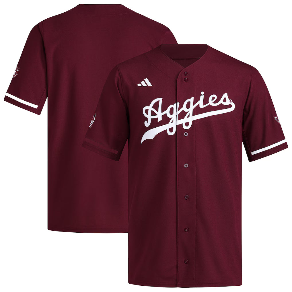 Texas A&M Aggies Reversible Retro Full-Button Baseball Jersey - Maroon