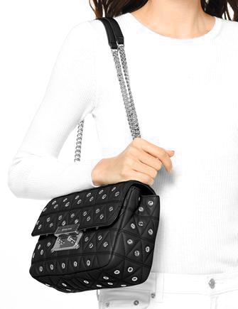 Michael Michael Kors Sloan Large Grommet Chain Shoulder Bag