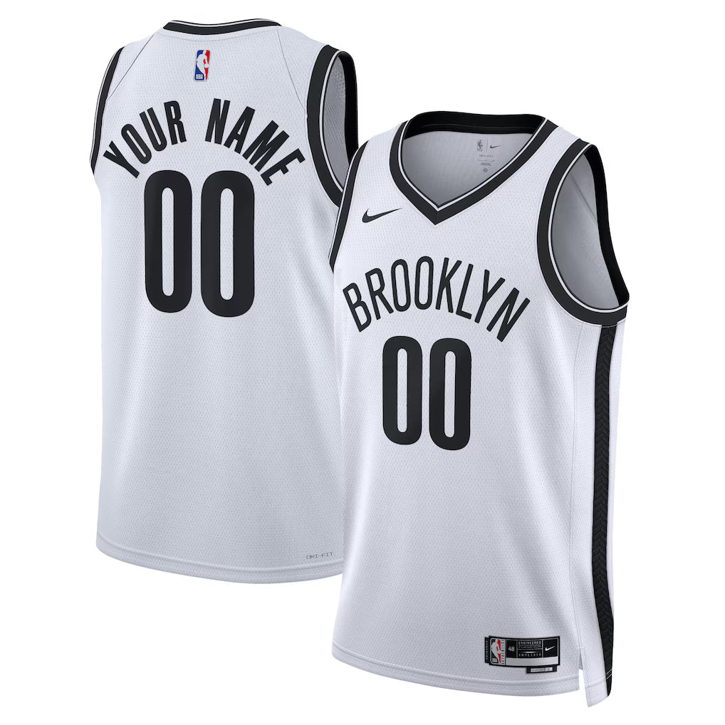 Brooklyn Nets Swingman Custom Jersey White - Association Edition